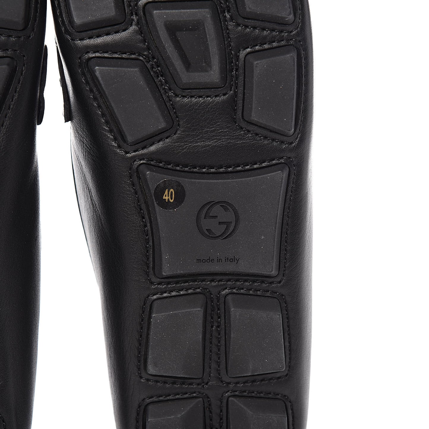 Calfskin Womens Noel Web Driver Loafers 40 Black