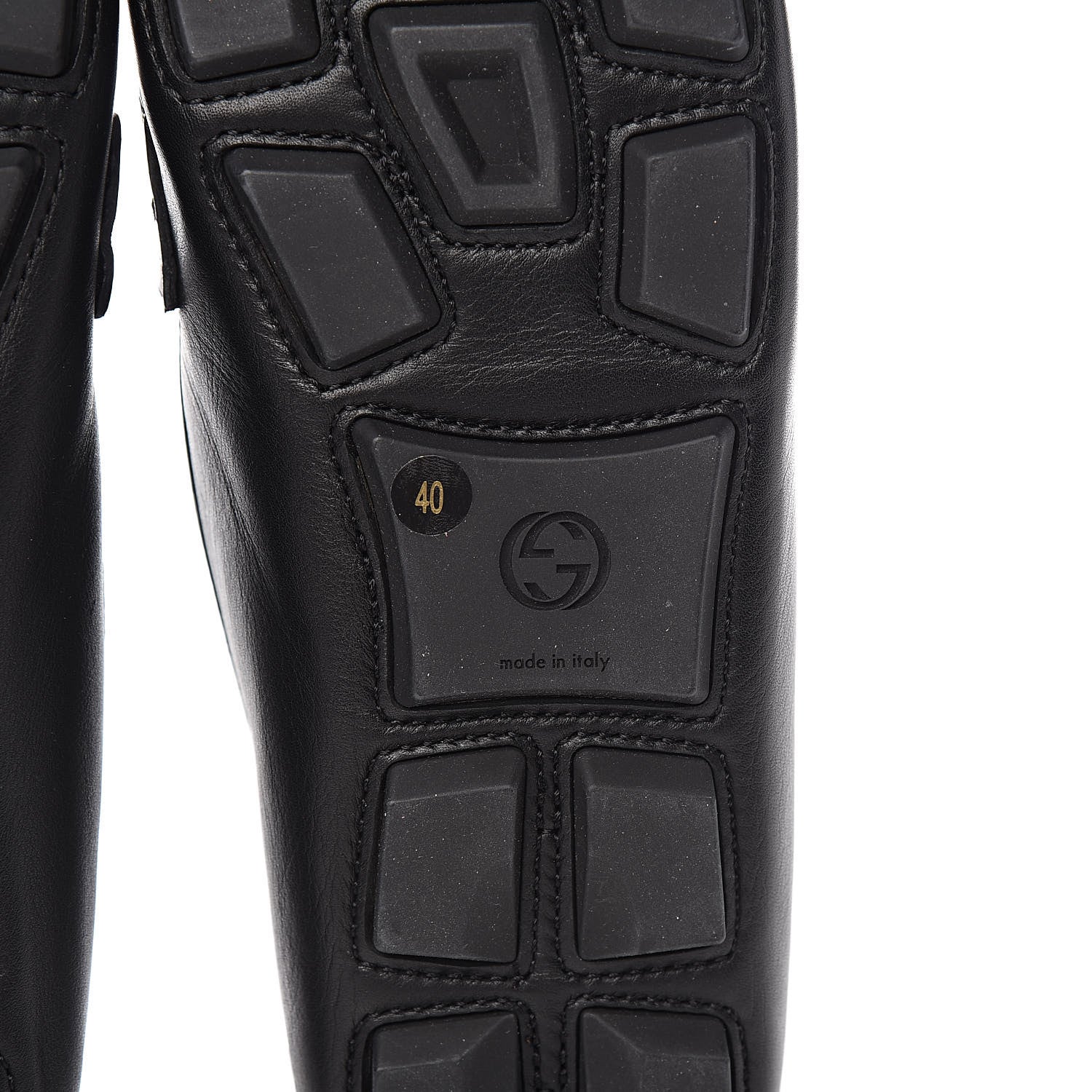 Gucci Calfskin Womens Noel Web Driver Loafers 40 Black 6 of 11