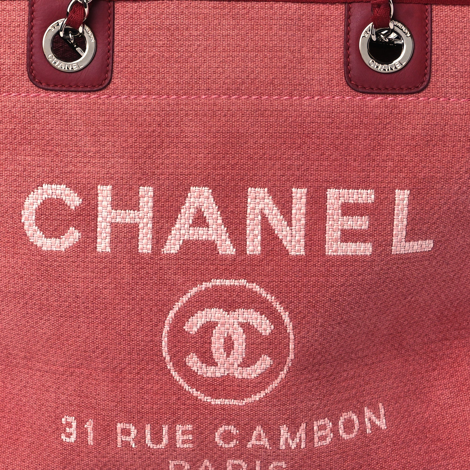 Chanel Canvas Small Deauville Tote Red 8 of 11