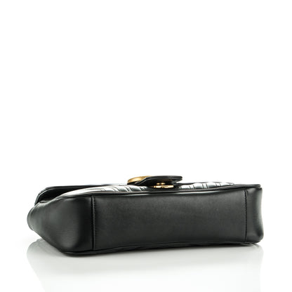 Gucci Calfskin Matelasse Small GG Marmont Shoulder Bag Black 4 of 7