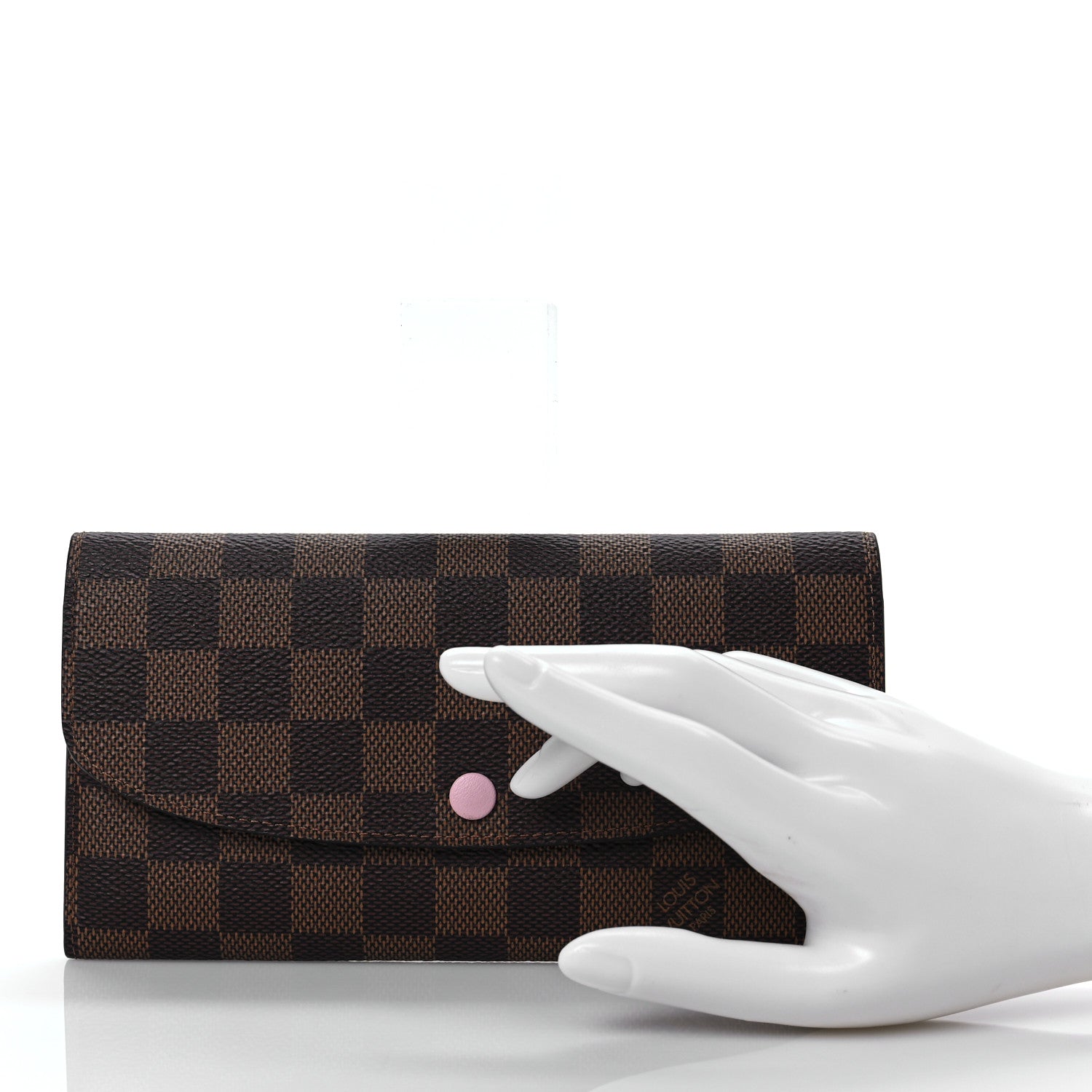 Louis Vuitton Damier Ebene Emilie Wallet Rose Ballerine 2 of 6