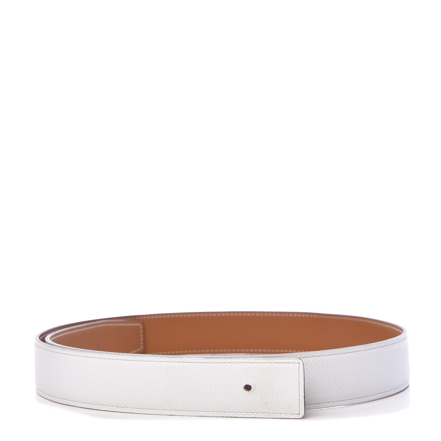 Hermes Epsom Chamonix 32mm Belt Strap 90 White Gold 1 of 9