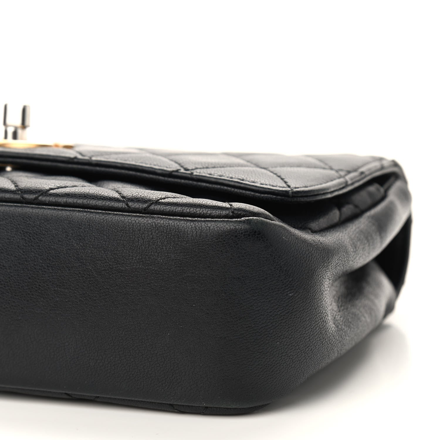 Chanel Lambskin Quilted Camellia Flower Flap Black 11 of 14