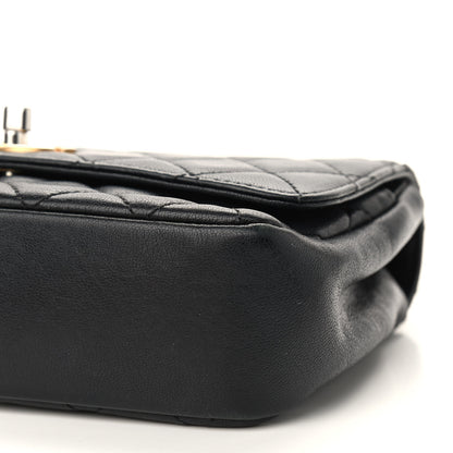 Chanel Lambskin Quilted Camellia Flower Flap Black 11 of 14