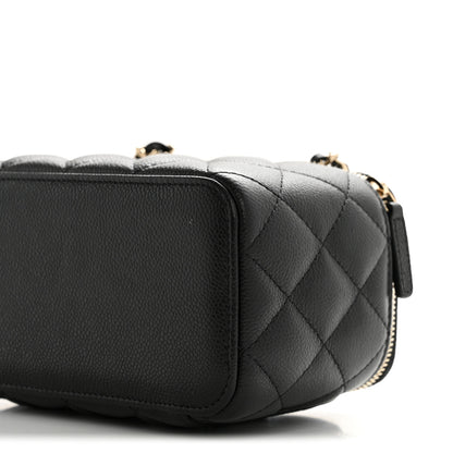 Chanel Caviar Quilted Small Tiny CC Vanity Case With Chain Black 10 of 11