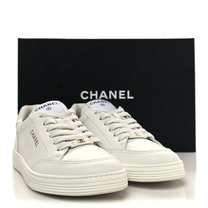 Chanel Calfskin Womens CC Logo Sneakers 39.5 White 9 of 9