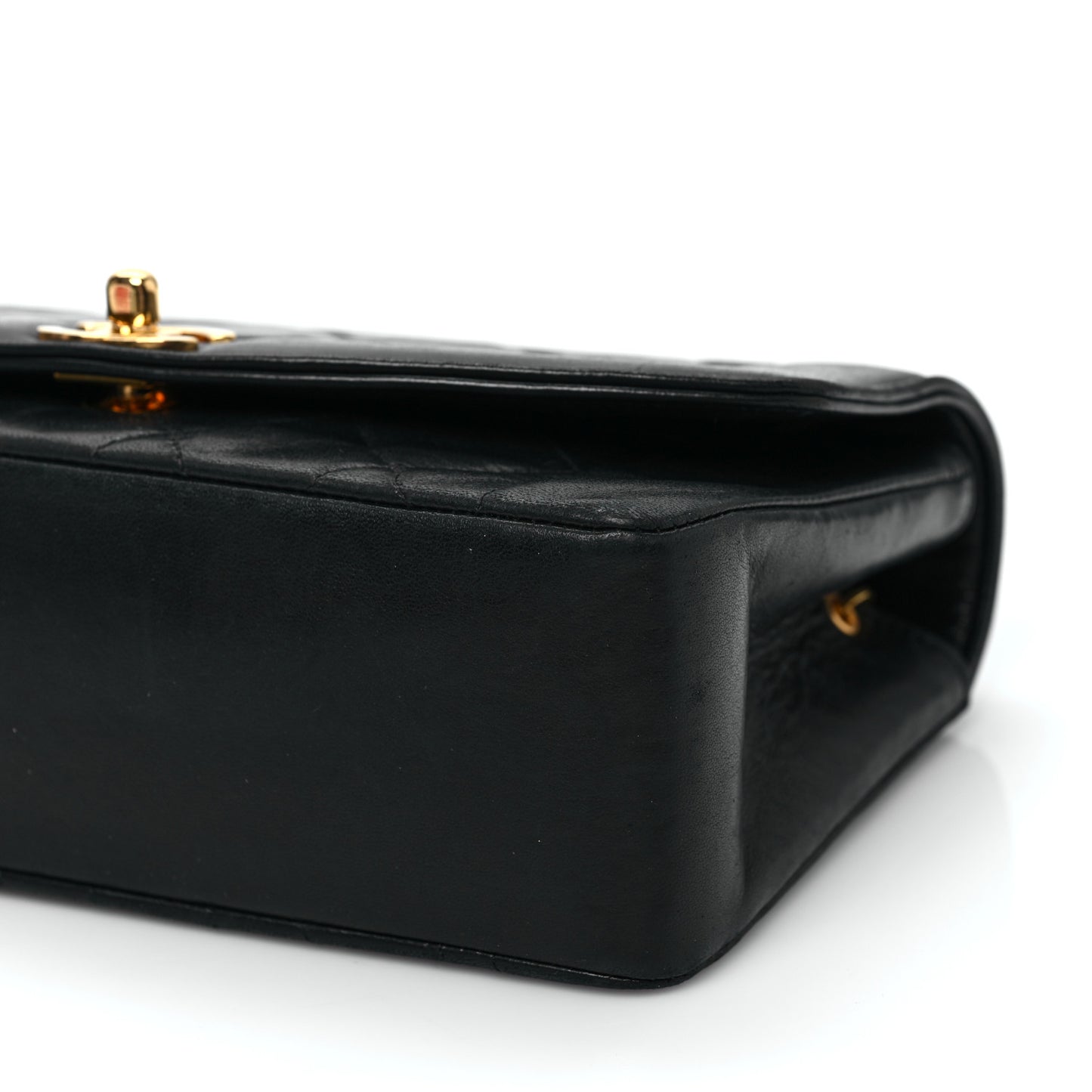 Lambskin Quilted Small Single Flap Black