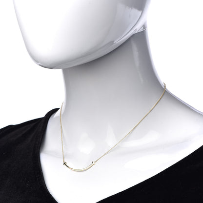 Tiffany 18K Yellow Gold Small T Smile Pendant Necklace 2 of 6