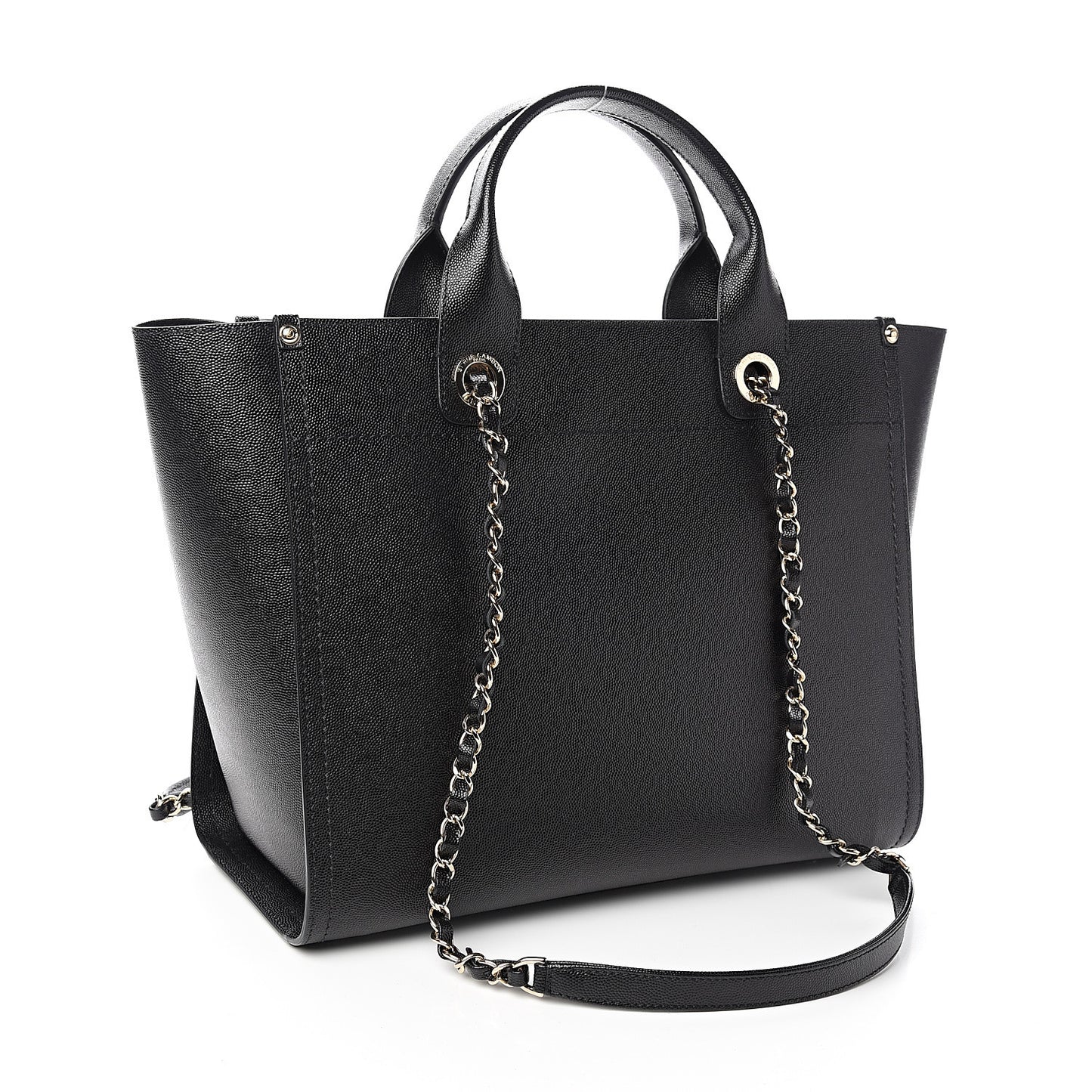 Caviar Small Studded Deauville Tote Black