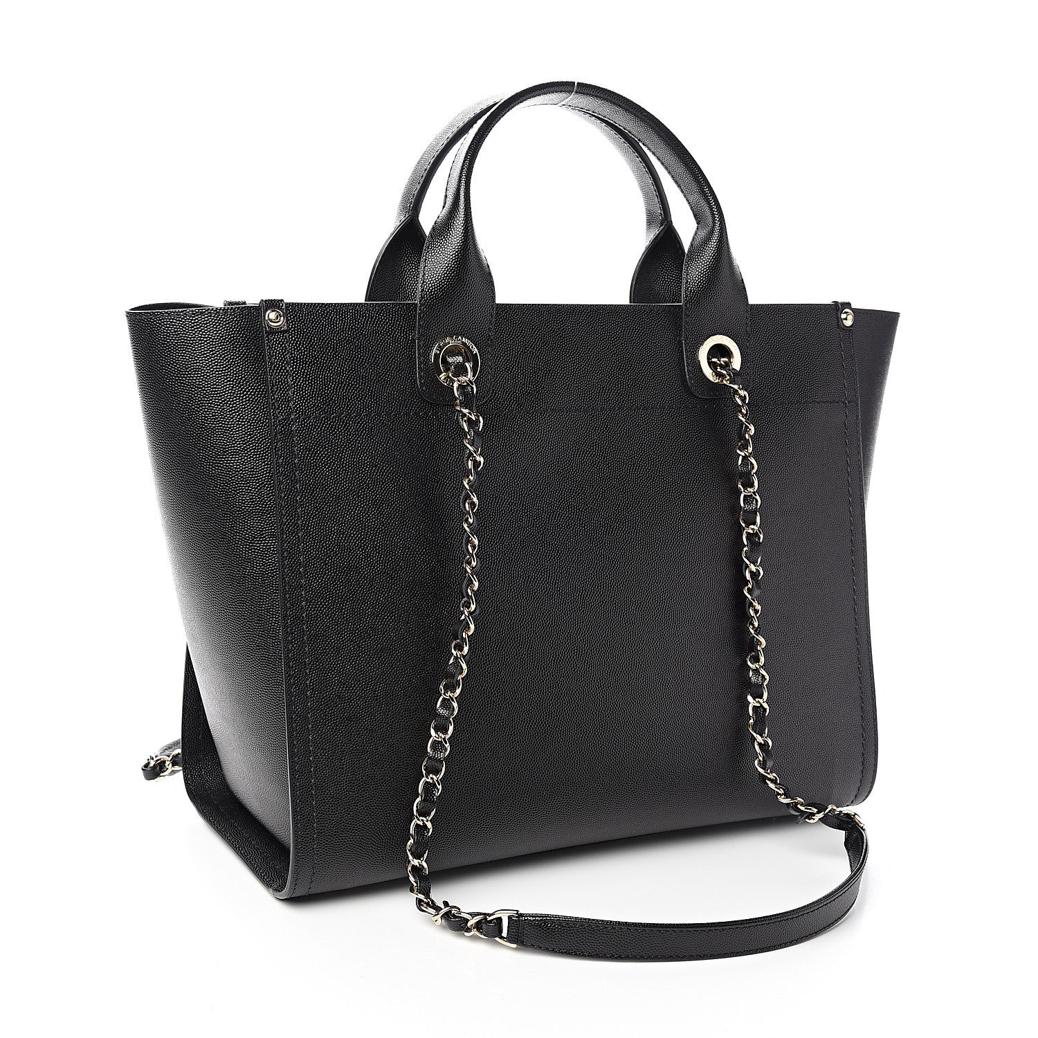 Chanel Caviar Small Studded Deauville Tote Black 2 of 10