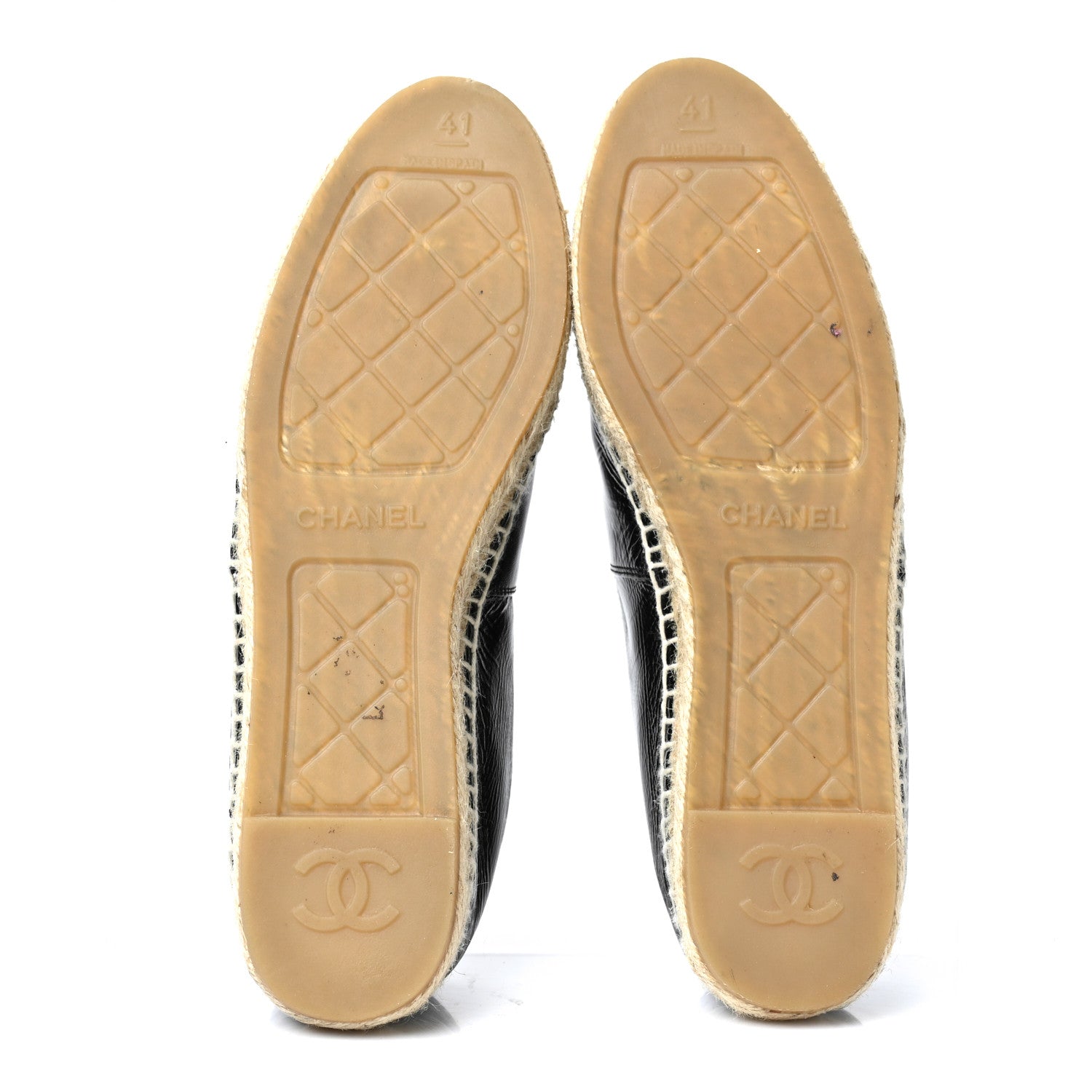 Chanel Patent Calfskin Crystal CC Espadrilles 41 Black 5 of 8