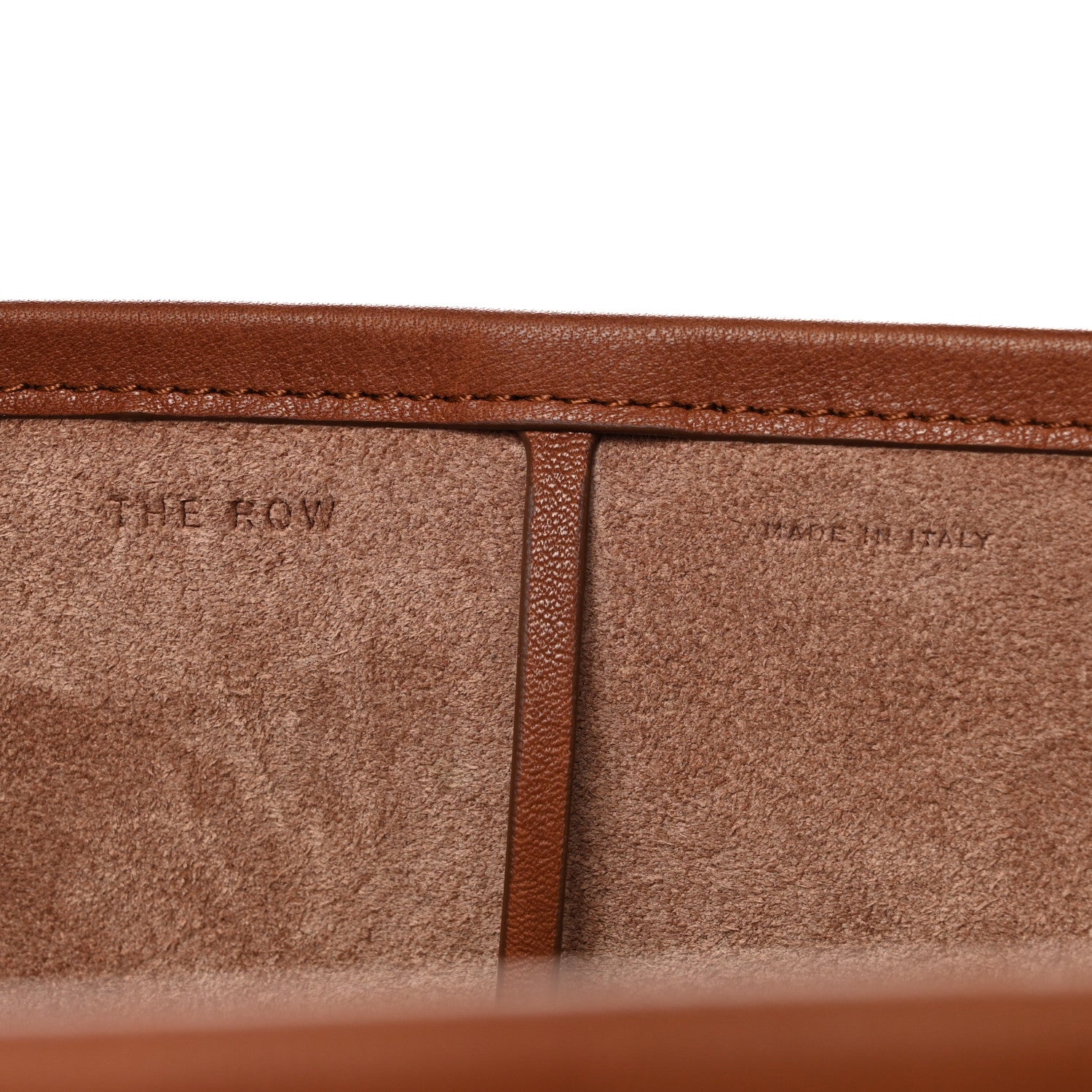The Row Polished Saddle Calfskin Large N/S Park Tote Dark Cuir 6 of 9
