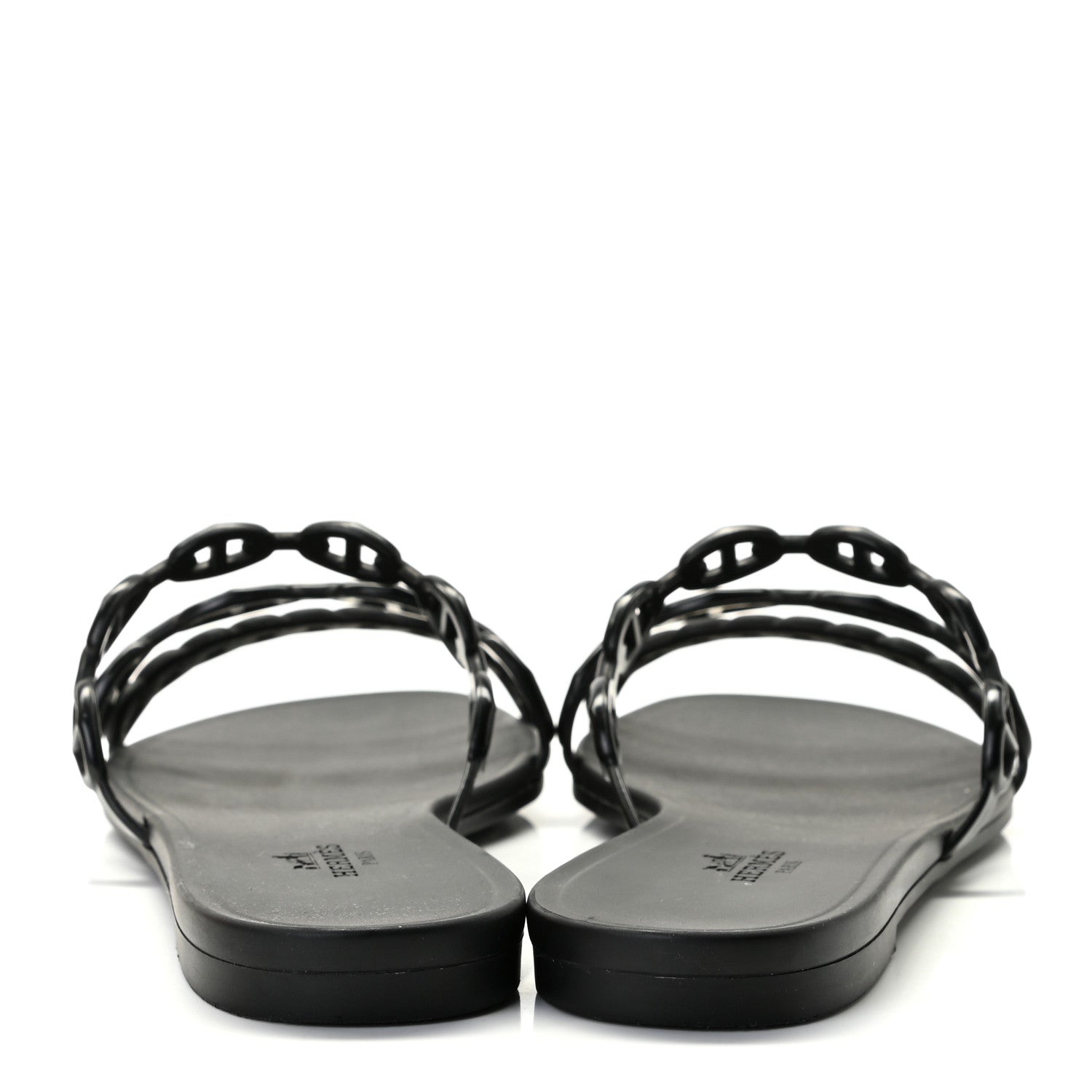 Hermes Rubber Chaine d'Ancre Rivage Sandals 39 Black 5 of 9