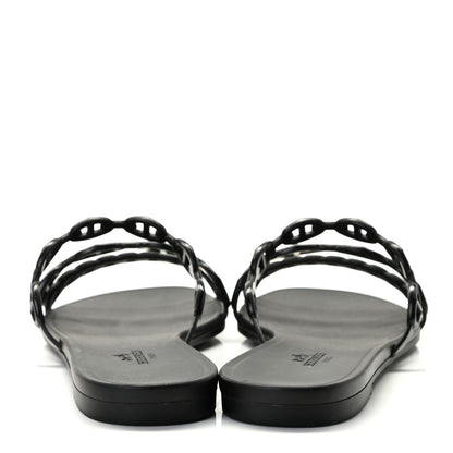 Hermes Rubber Chaine d'Ancre Rivage Sandals 39 Black 5 of 9