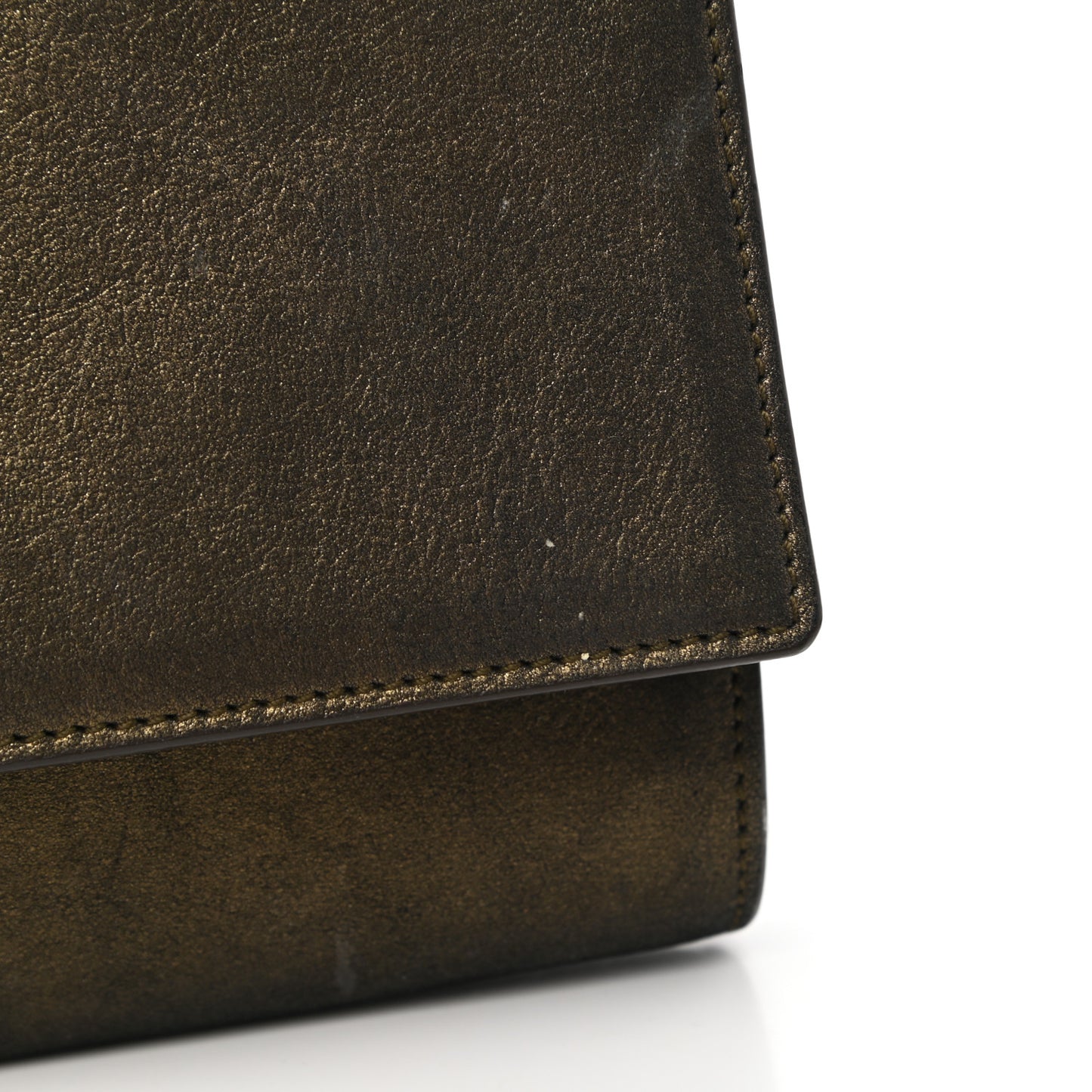Distressed Metallic Calfskin Monogram Large Belle De Jour Clutch Gold