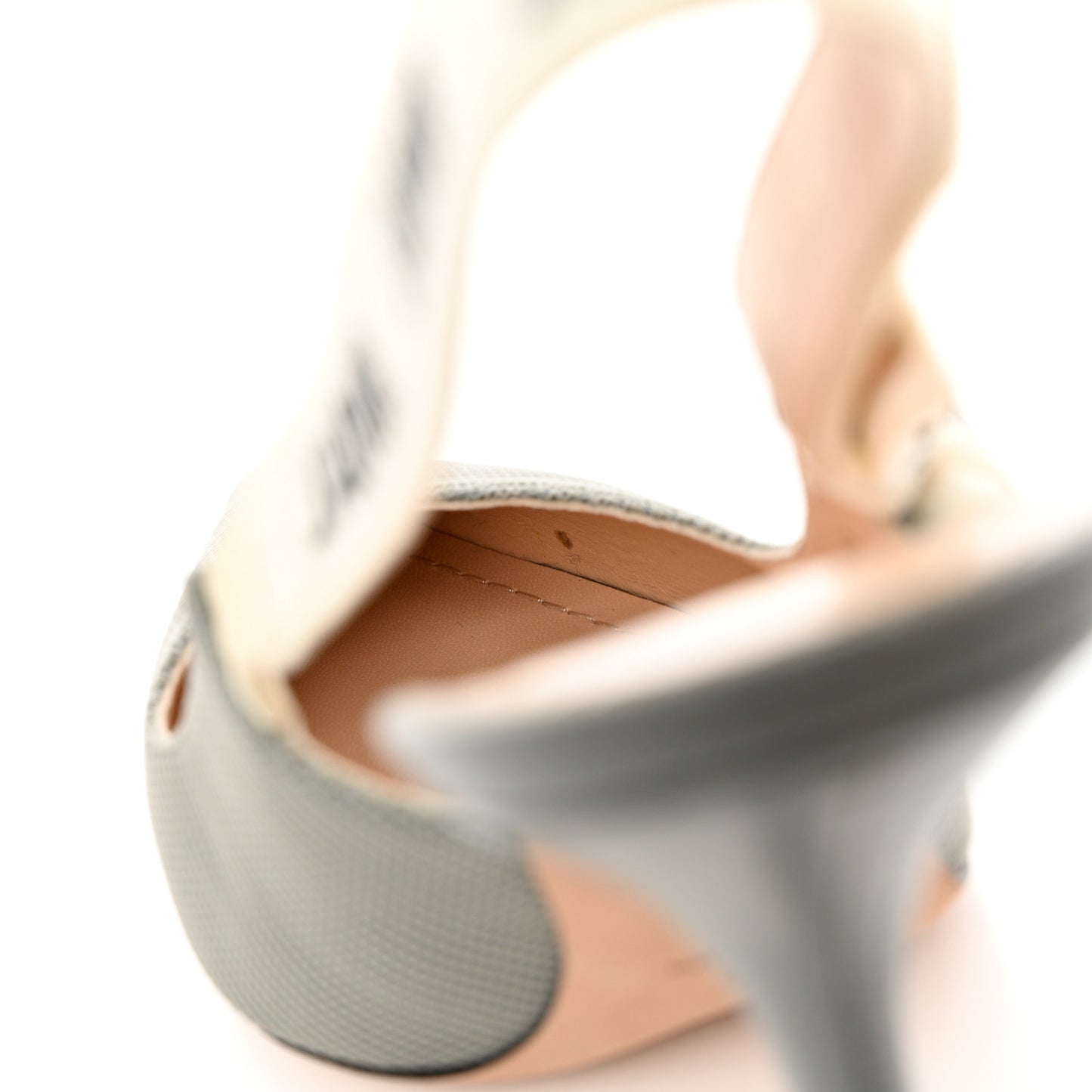 Technical Canvas Ribbon J'Adior Slingback 100mm Pumps 39.5 Grey Stone