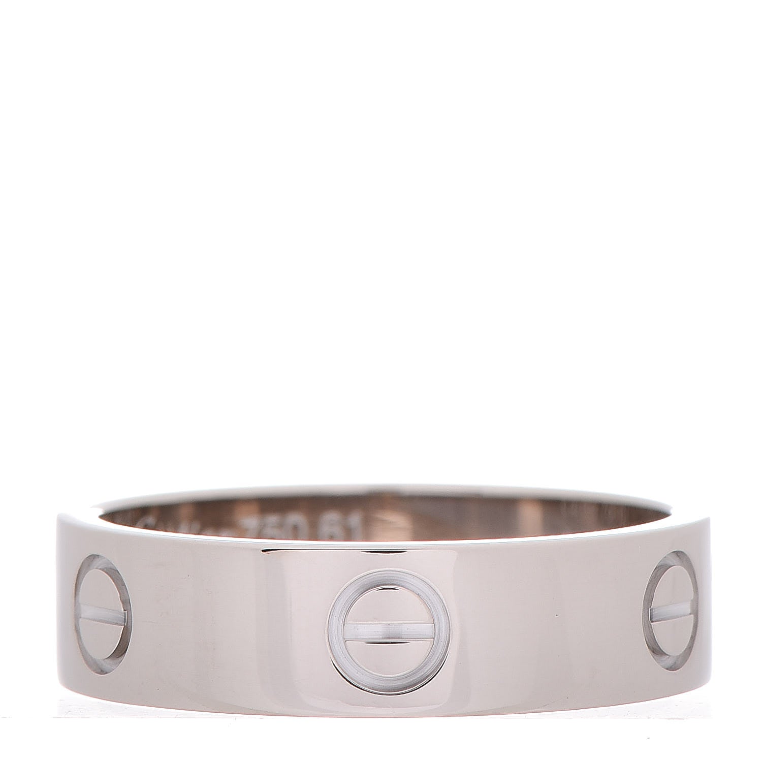 Cartier 18K White Gold 5.5mm LOVE Ring 61 9.5 3 of 5