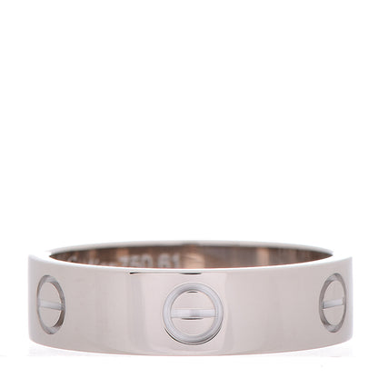 Cartier 18K White Gold 5.5mm LOVE Ring 61 9.5 3 of 5