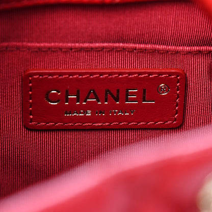 Chanel Caviar Quilted Rolled Up Bucket Drawstring Bag Red 8 of 9