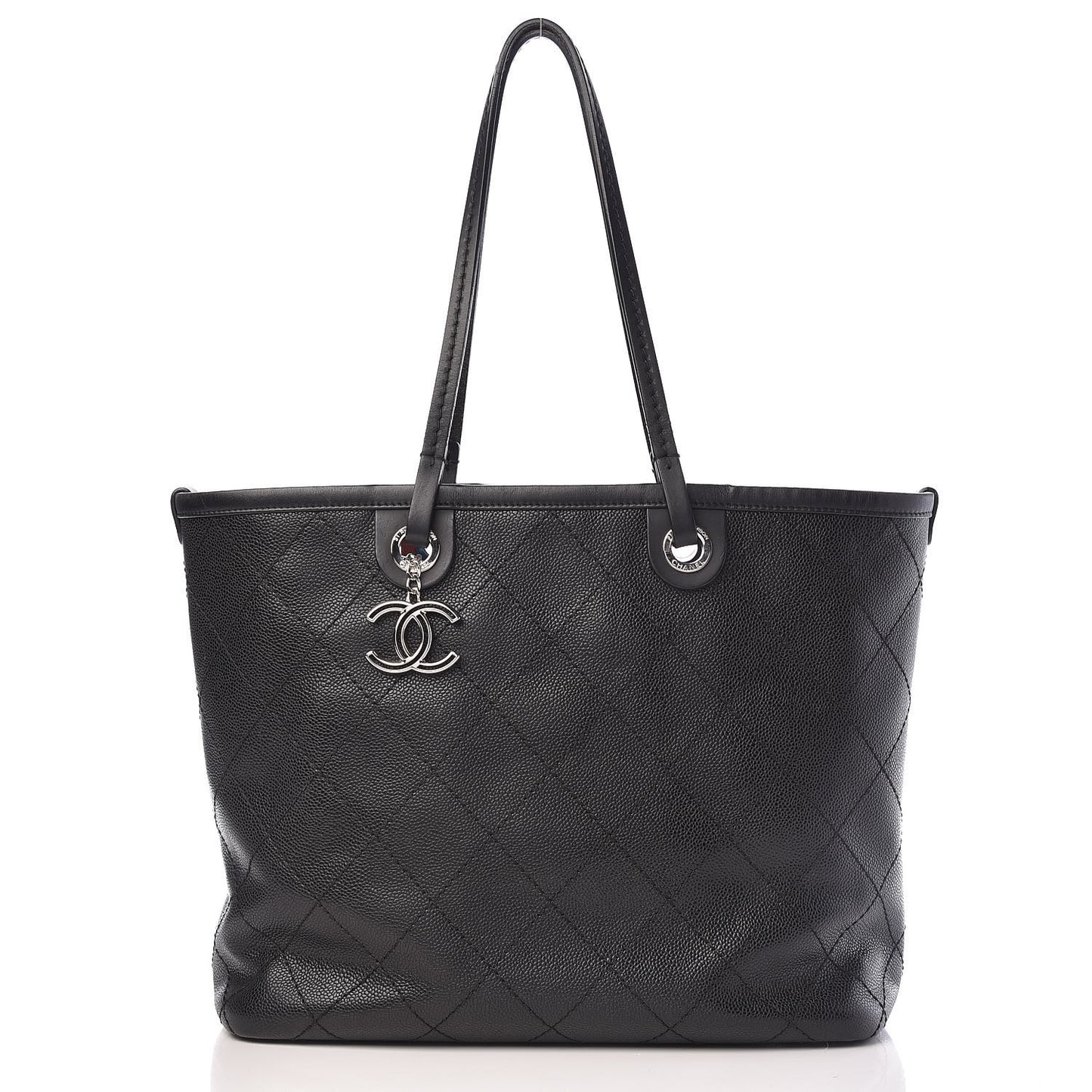 Grained Calfskin Shopping Fever Tote Black