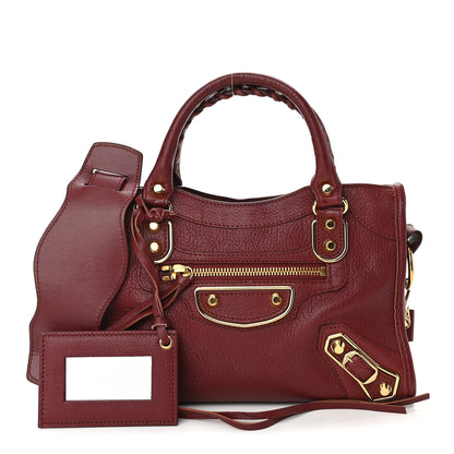Balenciaga Chevre Gold Metallic Edge Hardware Mini City Rouge Brique Rouge Grenade 1 of 13