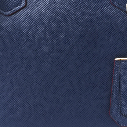 Prada Saffiano Cuir Medium Double Bag Bleuette Rosso 9 of 12
