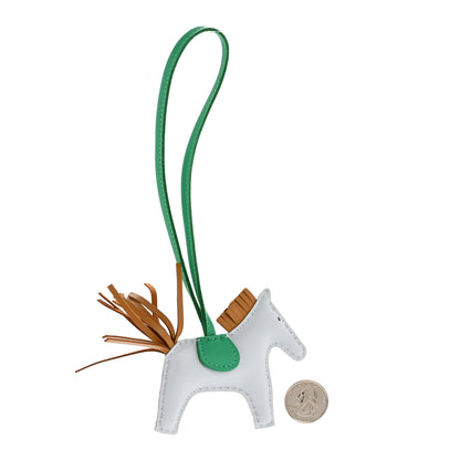 Hermes Milo Lambskin Grigri Rodeo Horse Bag Charm PM Bleu Brume Sesame Menthe Menthe 2 of 4