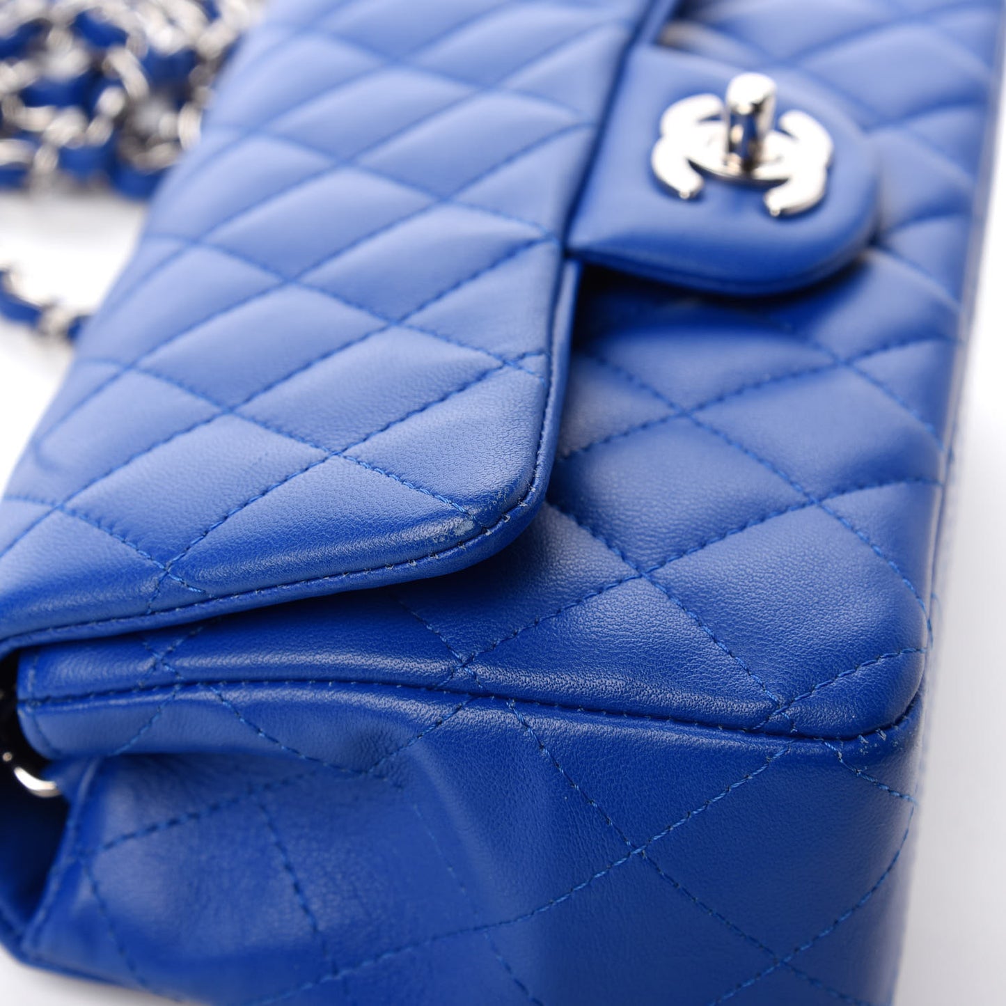 Lambskin Quilted Mini Rectangular Flap Royal Blue