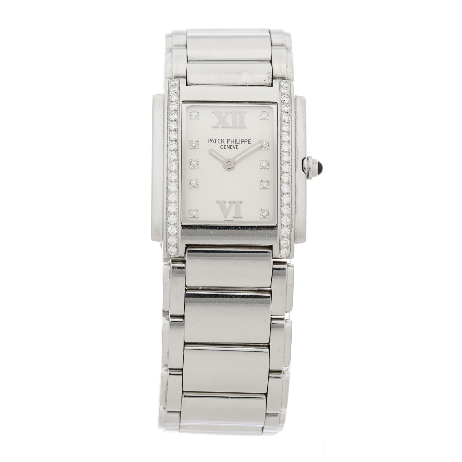 Patek Philippe Stainless Steel Diamond 25mm Twenty-4 Quartz Watch White 4910/10A-011 1 of 5