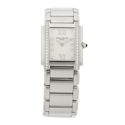 Patek Philippe Stainless Steel Diamond 25mm Twenty-4 Quartz Watch White 4910/10A-011 1 of 5
