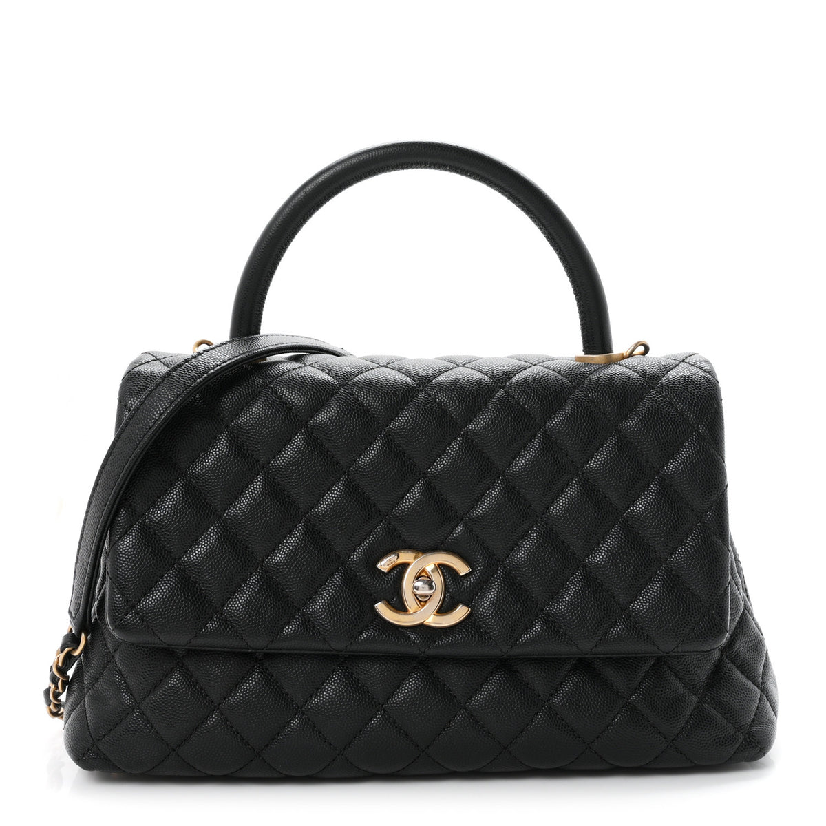 Chanel Caviar Quilted Small Coco Handle Flap Black 1 of 12