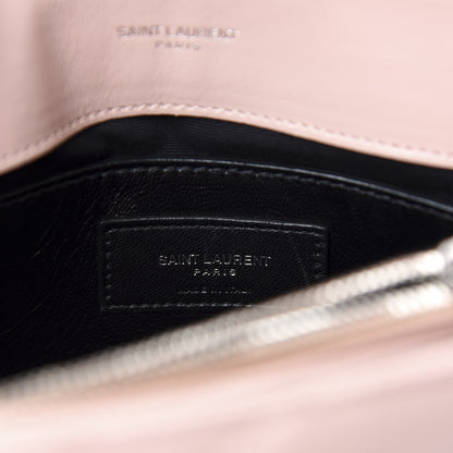 Saint Laurent Calfskin Y Quilted Monogram Small Loulou Chain Satchel Rose Antic 8 of 11