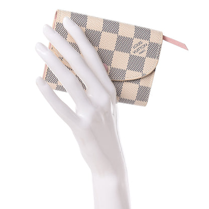 Louis Vuitton Damier Azur Rosalie Coin Purse Rose Ballerine 2 of 8