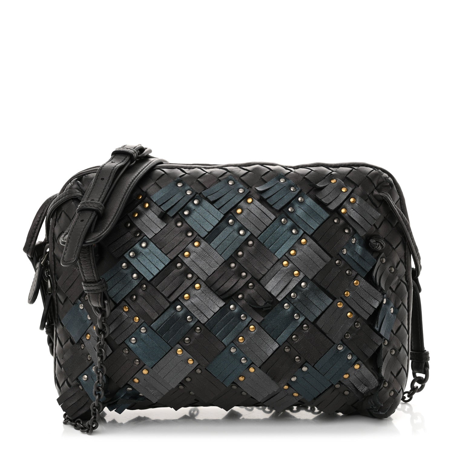Bottega Veneta Nappa Intrecciato Fringe Studded Nodini Crossbody Messenger Multicolor 1 of 10