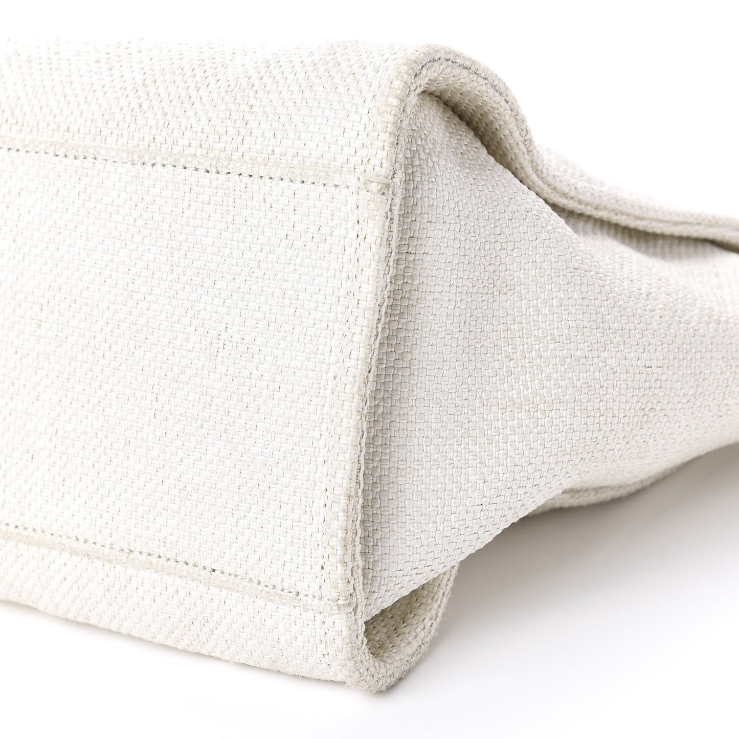 Woven Straw Raffia Medium Deauville Tote White Navy