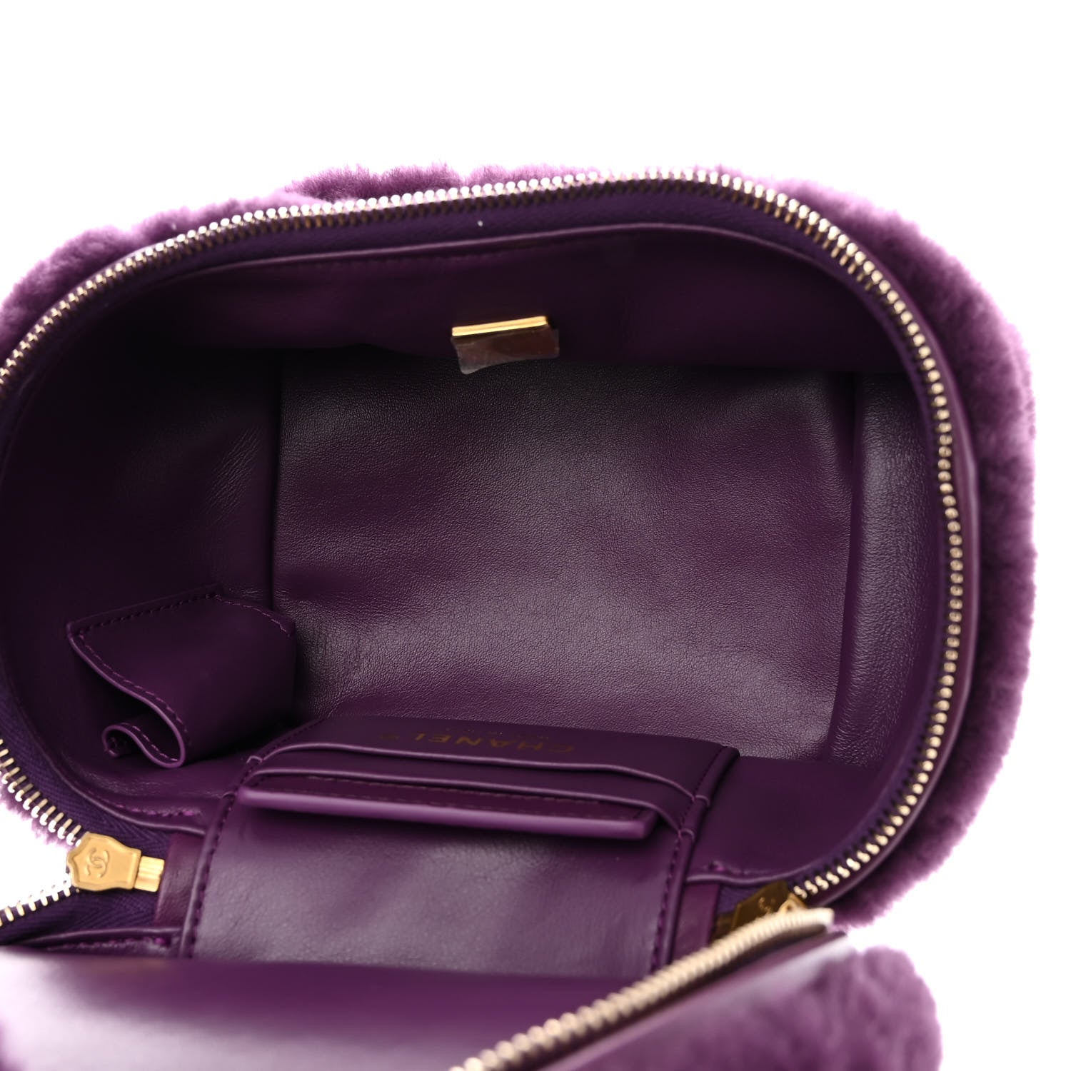 Chanel Shearling Lambskin Quilted Small Vanity Case Purple 5 of 11