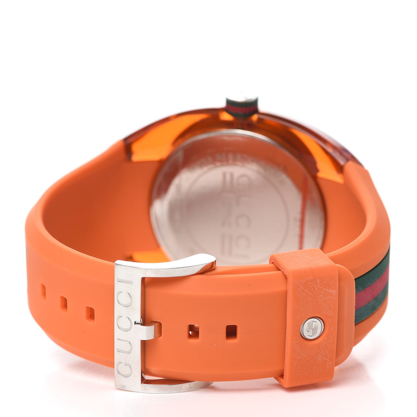 Stainless Steel Rubber 46mm Sync Web Quartz Watch Orange