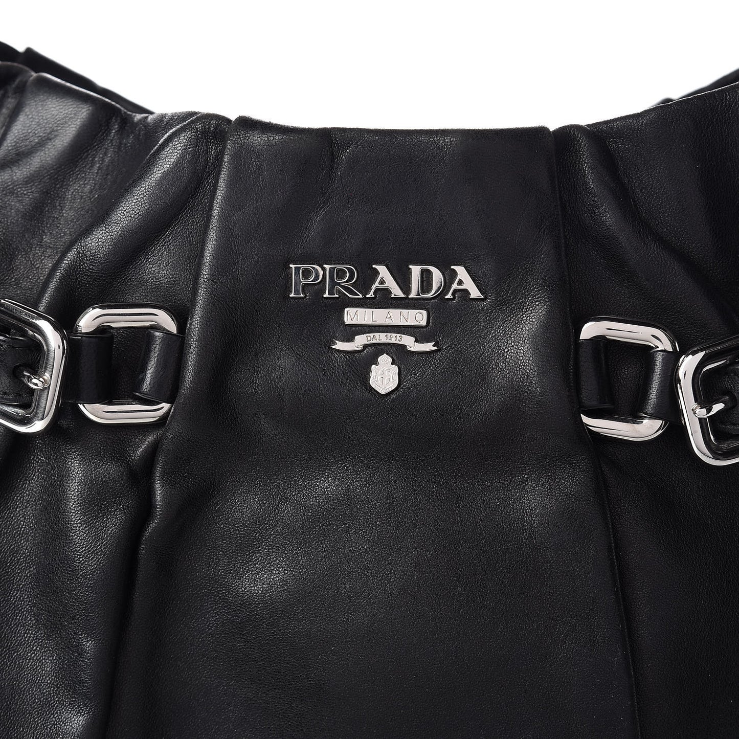 Soft Calf Pleated Hobo Black