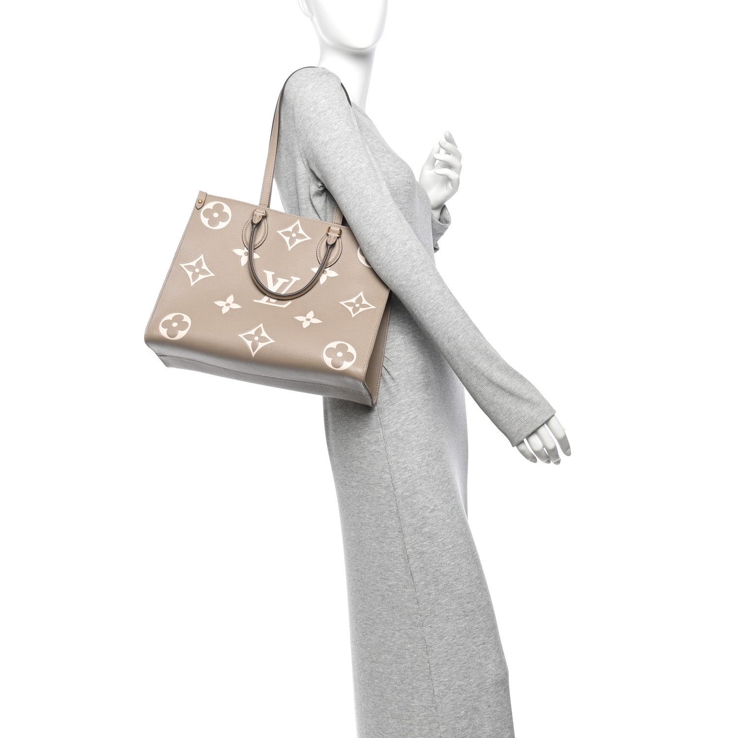 Louis Vuitton Empreinte Monogram Giant Onthego MM Tourterelle Creme 2 of 11