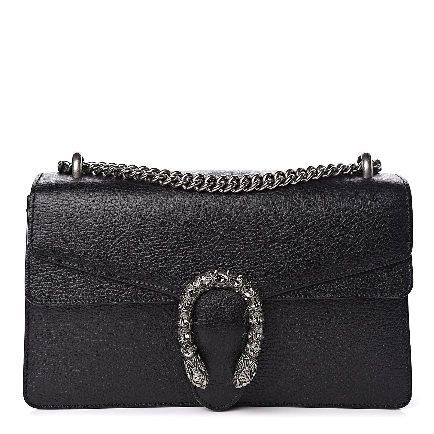 Pebbled Calfskin Small Dionysus Shoulder Bag Black