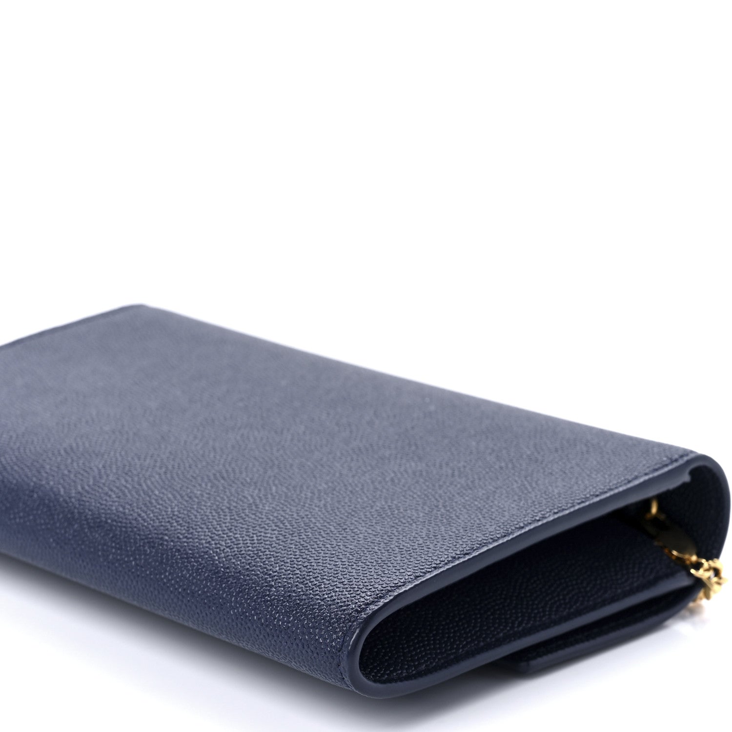 Saint Laurent Grain De Poudre Monogram Uptown Chain Wallet Blue Charron 15 of 15