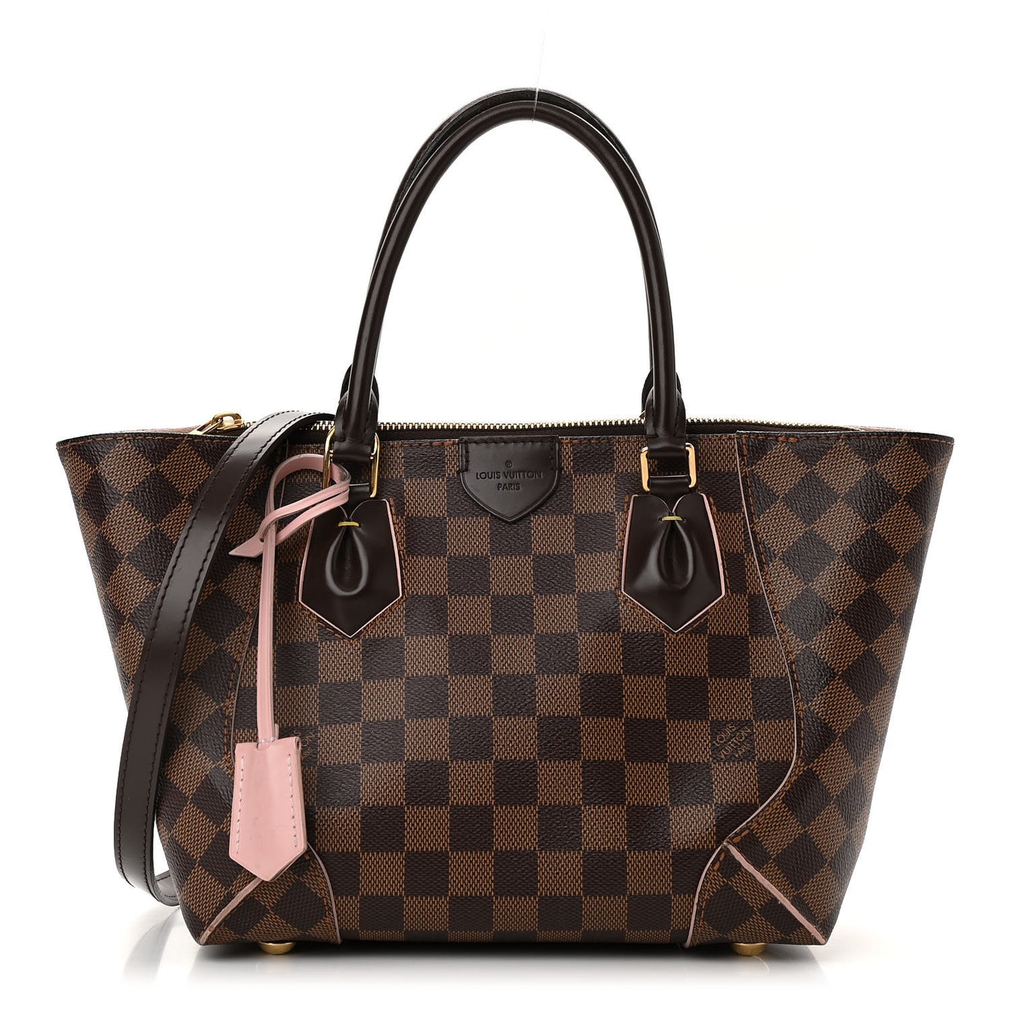 Damier Ebene Caissa Tote PM Rose Ballerine