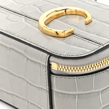 Chloe Calfskin Crocodile Embossed Mini C Vanity Bag Stormy Grey 13 of 14