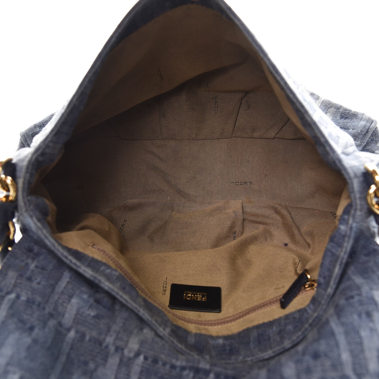 Fendi Denim Zucca Mia Shoulder Flap Blue 5 of 11