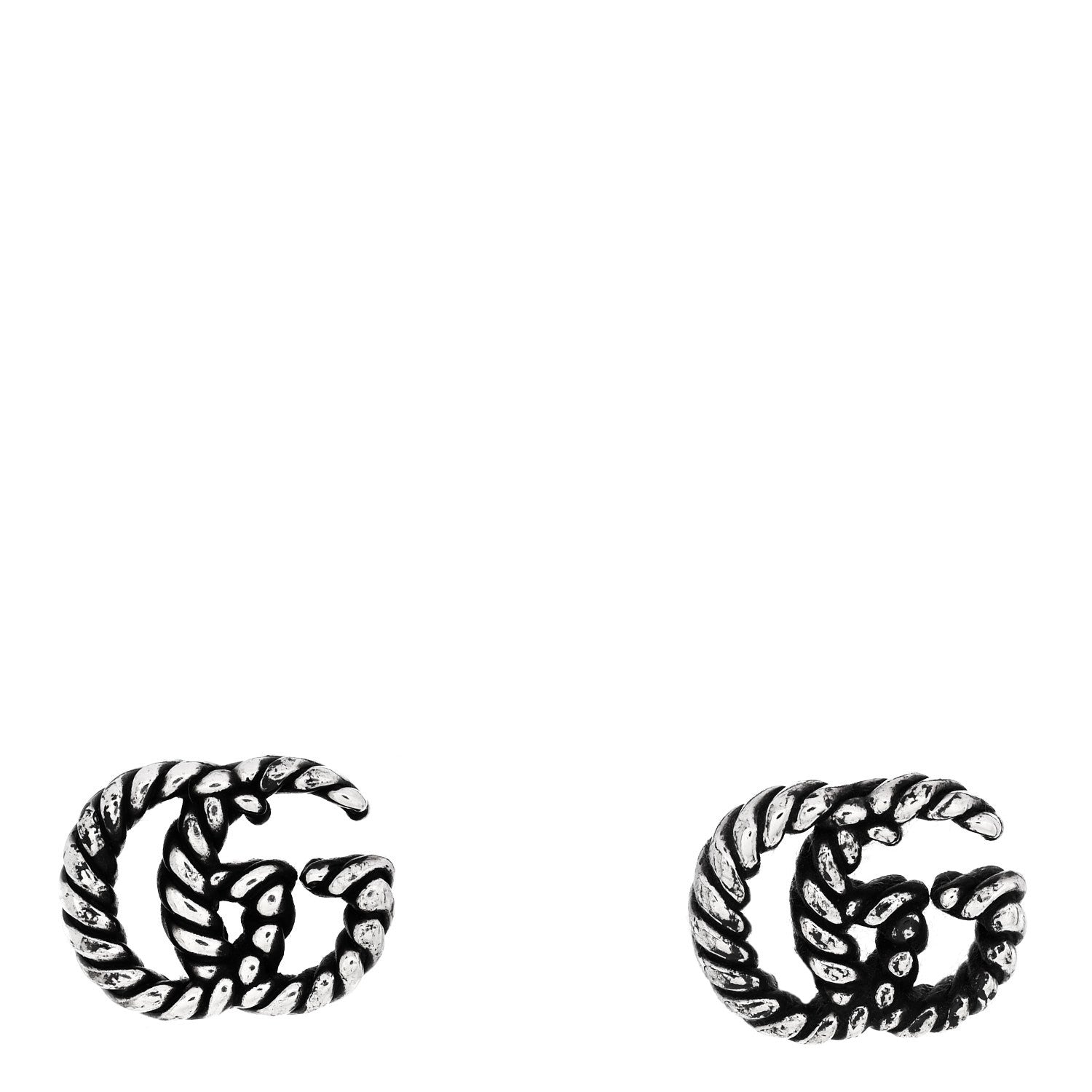 Gucci Sterling Silver Torchon Double G Earrings 1 of 4