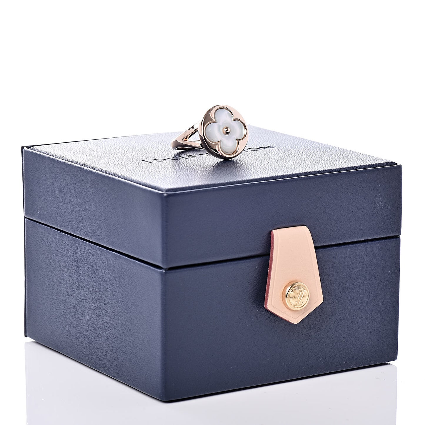18K Pink Gold Mother Of Pearl Blossom Ring 49 4.75