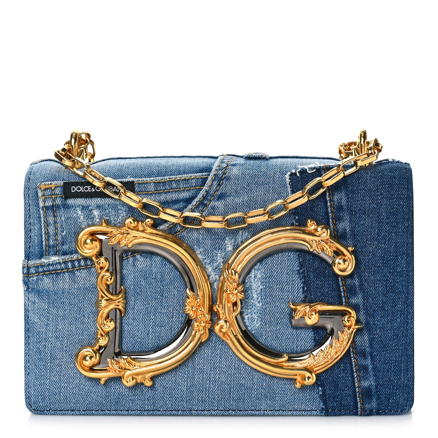 Dolce & Gabbana Denim DG Girls Shoulder Bag Blue 1222908