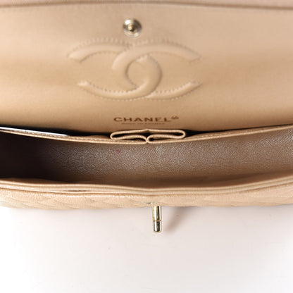 Chanel Iridescent Caviar Quilted Medium Double Flap Beige 5 of 12