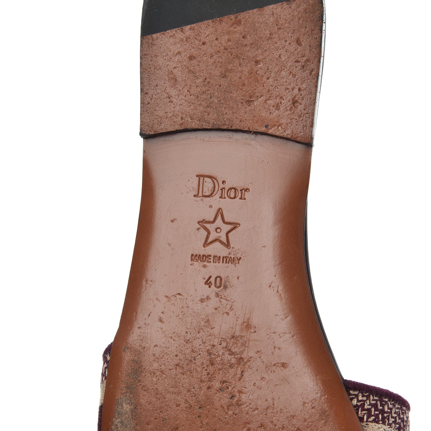Christian Dior Canvas Embroidered Dway Mules Slide Sandals 40 Burgundy 7 of 16