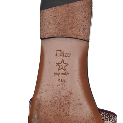 Christian Dior Canvas Embroidered Dway Mules Slide Sandals 40 Burgundy 7 of 16